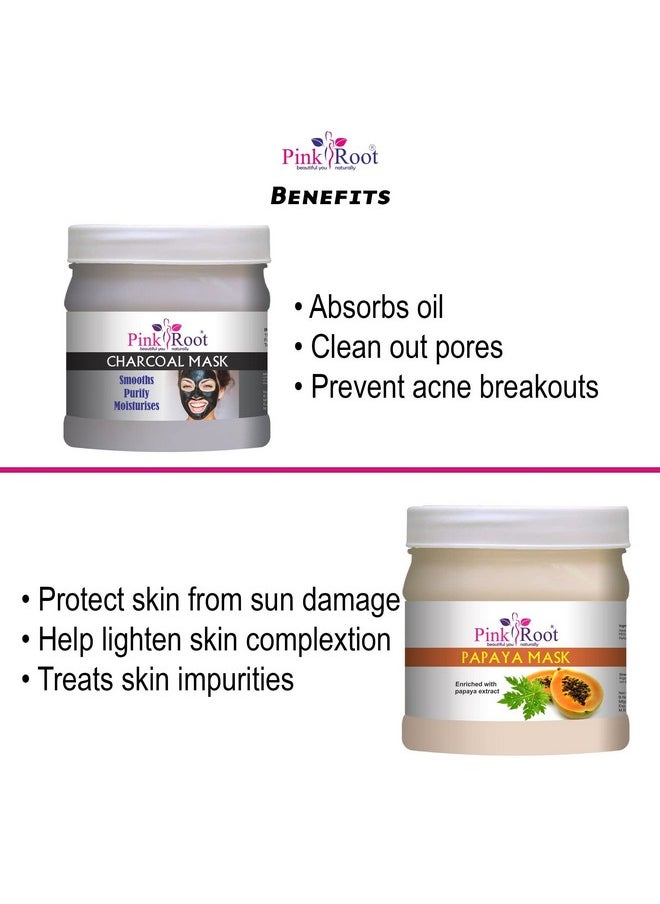 Pink Root Pink Root Charcoal Mask 500gm with Papaya Mask 500gm  - Image 5