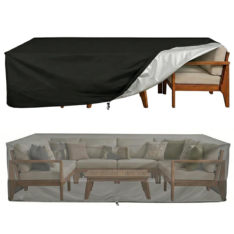 TUOKING Outdoor Furniture Covers HeavyDuty 420D Waterproof CoverAllWeather Patio Furniture Protector for SofaChairs TableUVResistantAntiTear Dustproof Covers Black 128L x 83W x 28H - Image 2