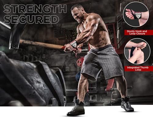 Rdx أربطة المعصم RDX لرفع الأثقال (زوج)، معتمدة من IPL USPA، أحزمة قطنية مرنة بطول 18 بوصة مع حلقة للإبهام، لفات رياضية لرفع الأثقال، مسابقات القوة، تدريب القوة، كمال الأجسام - Image 3