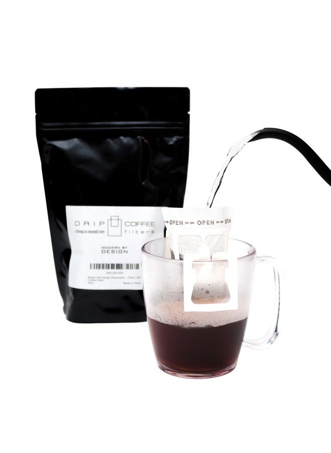 PAINISTIC Modern By Design Pack of 100 Premium Single Serve Food Grade Disposable Hanging Ear Drip Filter Bag, Portable use for the home, outdoor, travel, camping, office, and on the go (100, Coffee Filter)  - Image 1