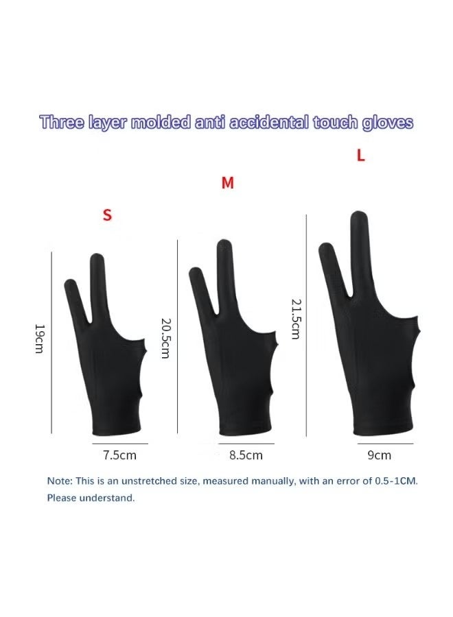 1 Pack Drawing Glove, Artist Glove with Two Fingers for Drawing Tablet iPad, Digital Art Palm Rejection Glove, Good for Left and Right Hand（M） - Image 3