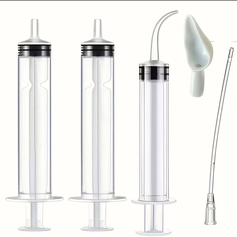 5 Pieces Plastic Bird Feeding Syringe Set With Measuring Tubes For Baby Birds Parrots And Kittens Portable Pet Bird Feeding Supplies Not For Medical Use - Image 1