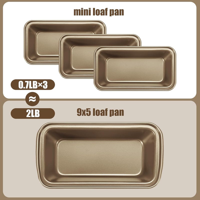 Uiifan - 12 Bread Baking Molds, Non-stick, Small, 6.1 x 3.3 x 2.1 inches, Non-stick, Carbon Steel, for Oven and Baking (Golden) - Image 5