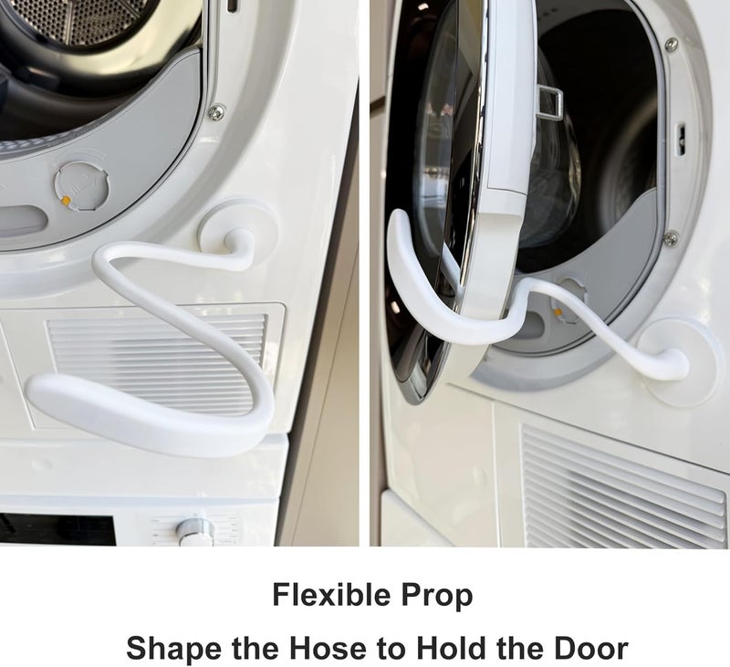 LEVOSHUA Front Load Washer Door Prop and Holder – Magnetic Door Stopper with Strong Magnet and Flexible Hose – Keep Washer Door Open for Ventilation – Easy to Use, Fits Most Front Load Washers - White - Image 4