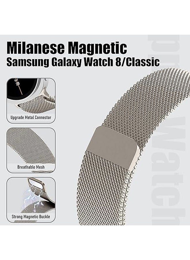 O Ozone Milanese Loop Metal Band for Samsung Galaxy Watch 8 Band 40mm 44mm/8 Classic 46mm Women Men,Mesh Magnetic Stainless Steel Replacement Strap -Classic Gold - Image 3