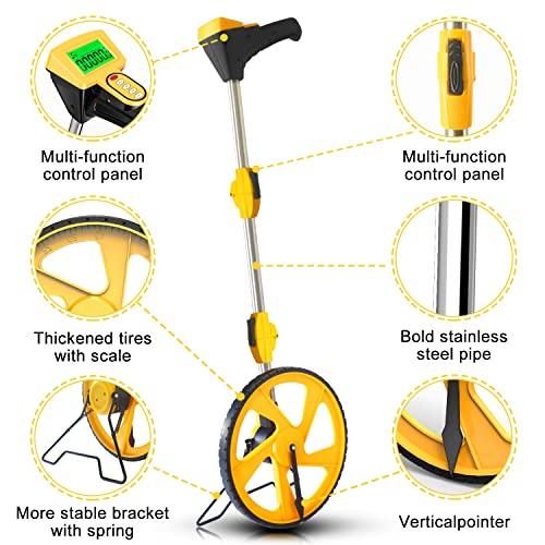King&Charles Zozen Measuring Wheel Digital Display, Foldable Feet/Meter Digital Measuring Wheel with Backlit Display | Up to 99,999Ft/ 99,999M | Kickstand to Keep Stand | Easy to Carrying Include cloth backpack. - Image 2