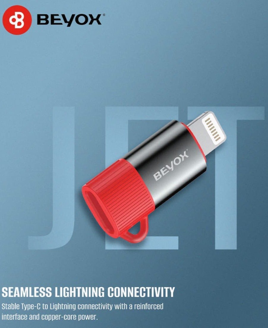 BEYOX Lightning Converter Adapter, USB-C to Lightning Charging Adapter, 27W Fast Charging, Durable Aluminum Mini Connector with Keychain for iPhone & iPad