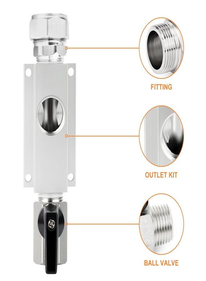 غاشر منفذ مخرج GASHER NPT مقاس 1/2 بوصة، كتل ألومنيوم، صمام MNPT مقاس 3/4 بوصة 0D-1/2 بوصة وصمام كروي مقاس 1/2 بوصة لنظام أنابيب الهواء المضغوط مقاس 3/4 بوصة - Image 3
