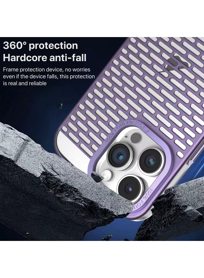 Zaboon Case For iPhone 12 Pro Max Hollow Matte Electroplated PC Heat Dissipation Phone Case - Image 4