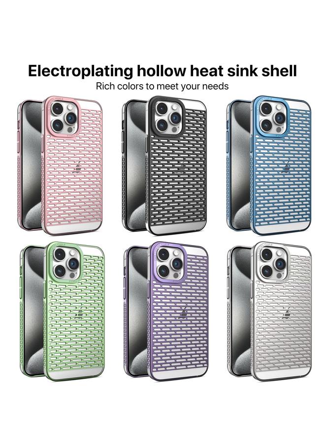 Zaboon Case For iPhone 12 Pro Max Hollow Matte Electroplated PC Heat Dissipation Phone Case - Image 2