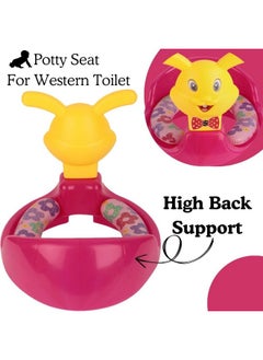 Nabhya Kids Toilet Trainer Baby Potty Seat With Rabbit Handle And Back Support Toilet Seat For Girls & Boys (Pink)  - Image 3