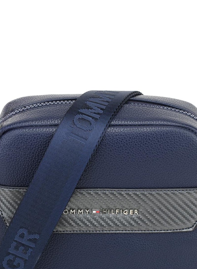 Tommy Hilfiger Plus Blue Leather Tommy Hilfiger Crossbody Messenger Bag For Men  - Image 4