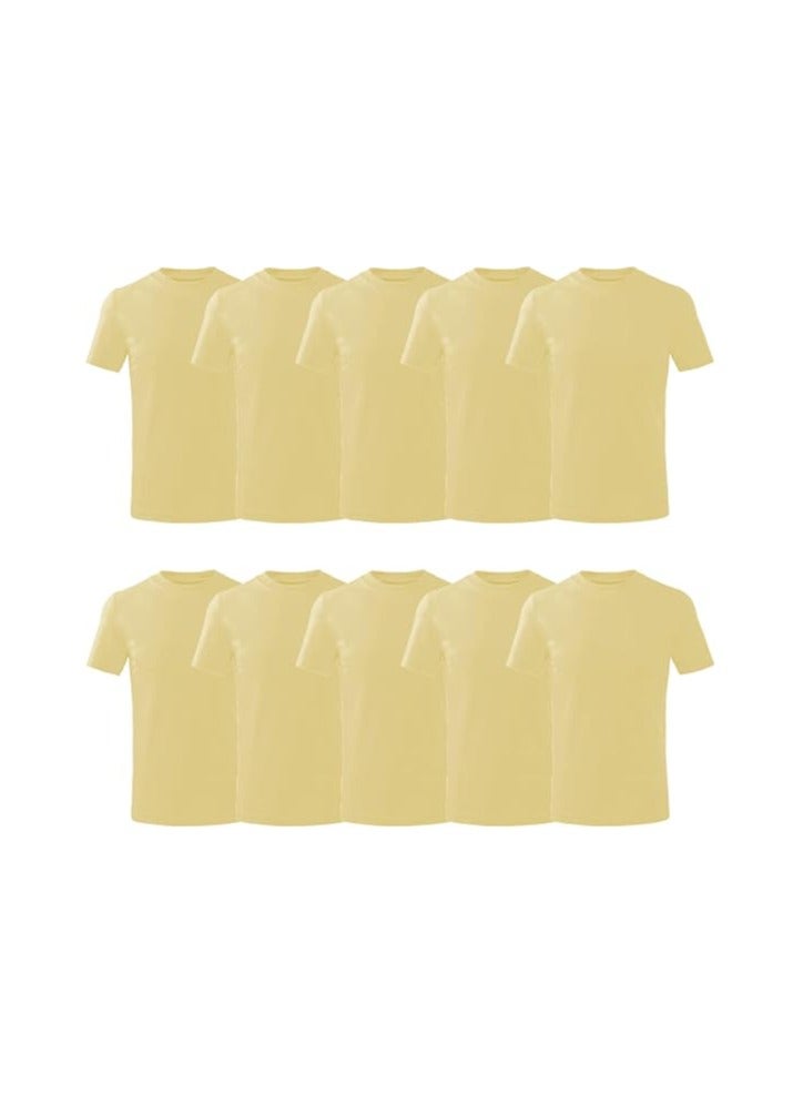 PRINTSHOP4ME 10 pcs Adult Round Neck Combed Men's T Shirt 190 GSM Pure Cotton Basic Colors  - Image 1