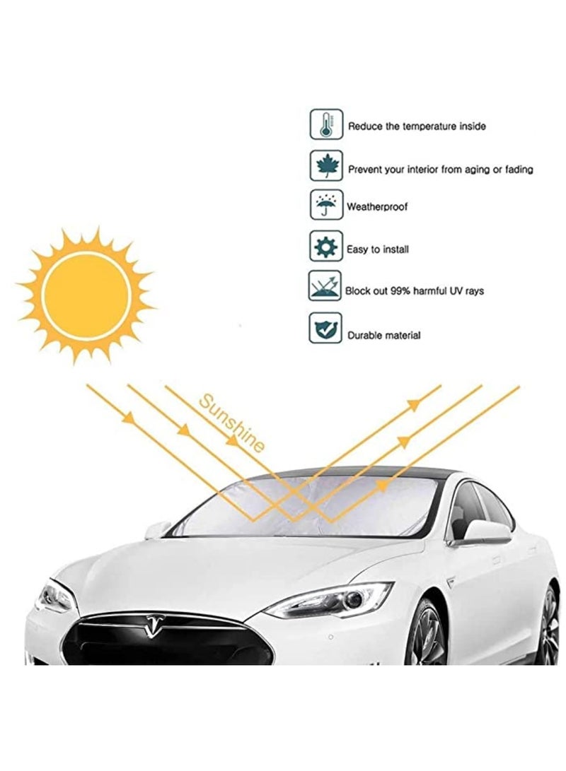 Car Windshield Sun Shade Sunshade Visor Front Window SUV Van Auto Vehicle Shield Reflector Blocking Screen Cover for Trucks Cars - Image 3