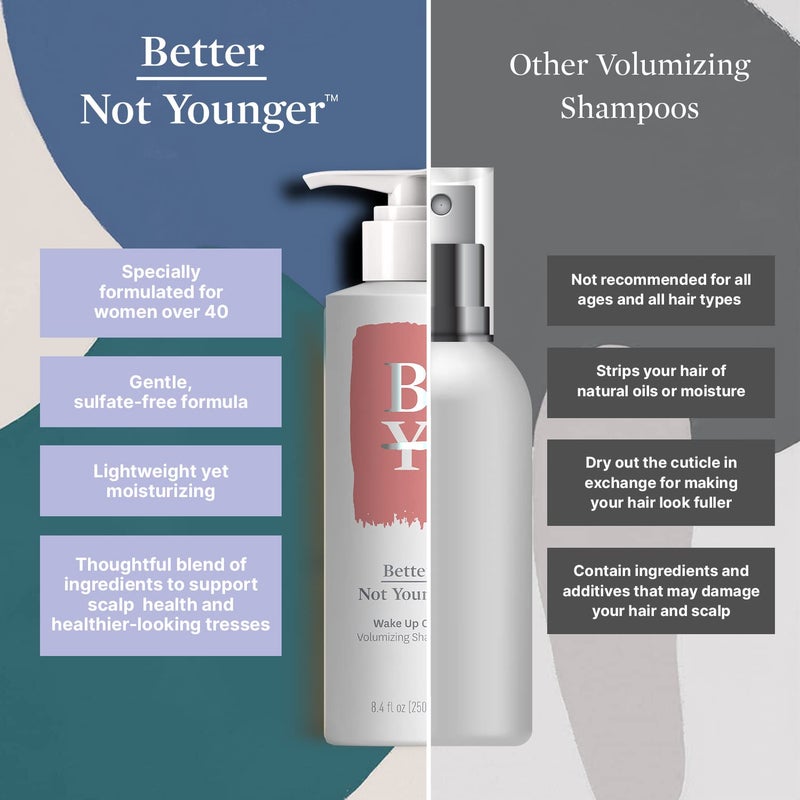 Better Not Younger Wake Up Call Volumizing Biotin Shampoo 8.4 fl oz â€“ Designed for Women Over 40 with Thinning Hair - Volumizes, Lifts & Nourishes - Sulfate Free, Color - Safe Shampoo for Fine Hair. - Image 5