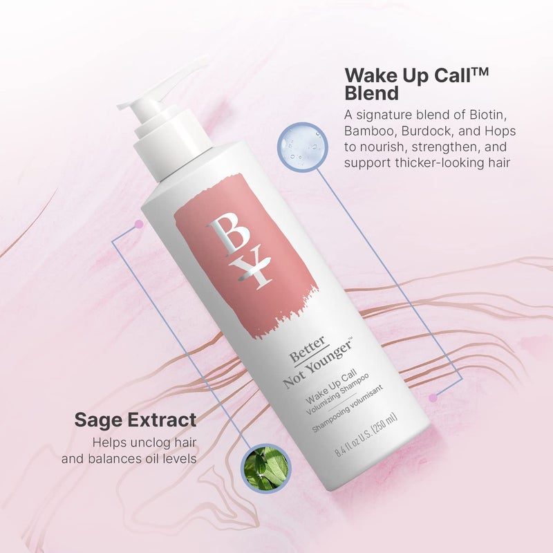 Better Not Younger Wake Up Call Volumizing Biotin Shampoo 8.4 fl oz â€“ Designed for Women Over 40 with Thinning Hair - Volumizes, Lifts & Nourishes - Sulfate Free, Color - Safe Shampoo for Fine Hair. - Image 3