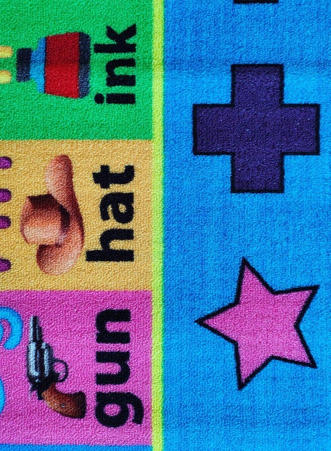 Athom Trendz Athom Living Kids Alphabetic Printed Anti Slip Carpet 120x180 cm Multi12 - Image 4
