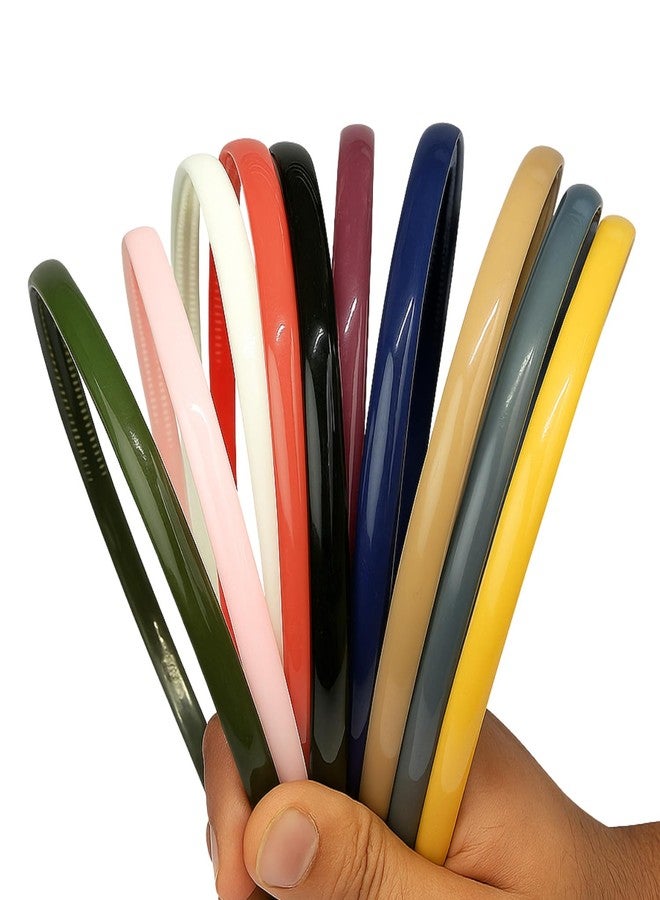 ANNACREATIONS ANNA CREATIONS 12 Pcs Plastic Headbands with Teeth Durable, Lightweight Sports Hair Bands for Women, Girls, Teens & Kids Non-Slip Hair Accessories - Image 1