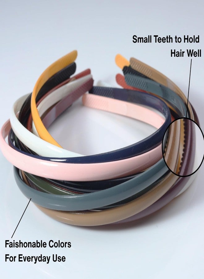 ANNACREATIONS ANNA CREATIONS 12 Pcs Plastic Headbands with Teeth Durable, Lightweight Sports Hair Bands for Women, Girls, Teens & Kids Non-Slip Hair Accessories - Image 2