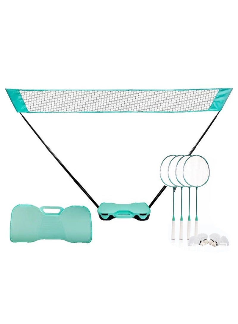 XiuWoo Outdoor Portable Folding Badminton Net Set with Rackets & Balls - Easy Setup for Family Fun - Image 1