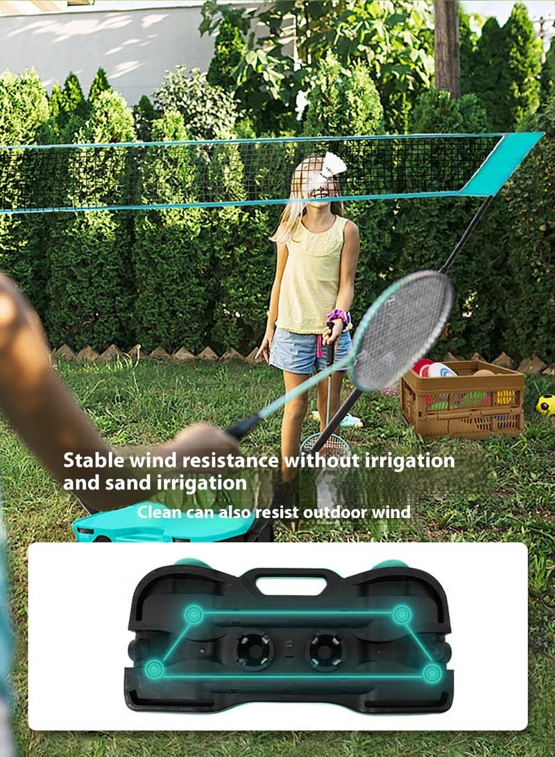 XiuWoo Outdoor Portable Folding Badminton Net Set with Rackets & Balls - Easy Setup for Family Fun - Image 3