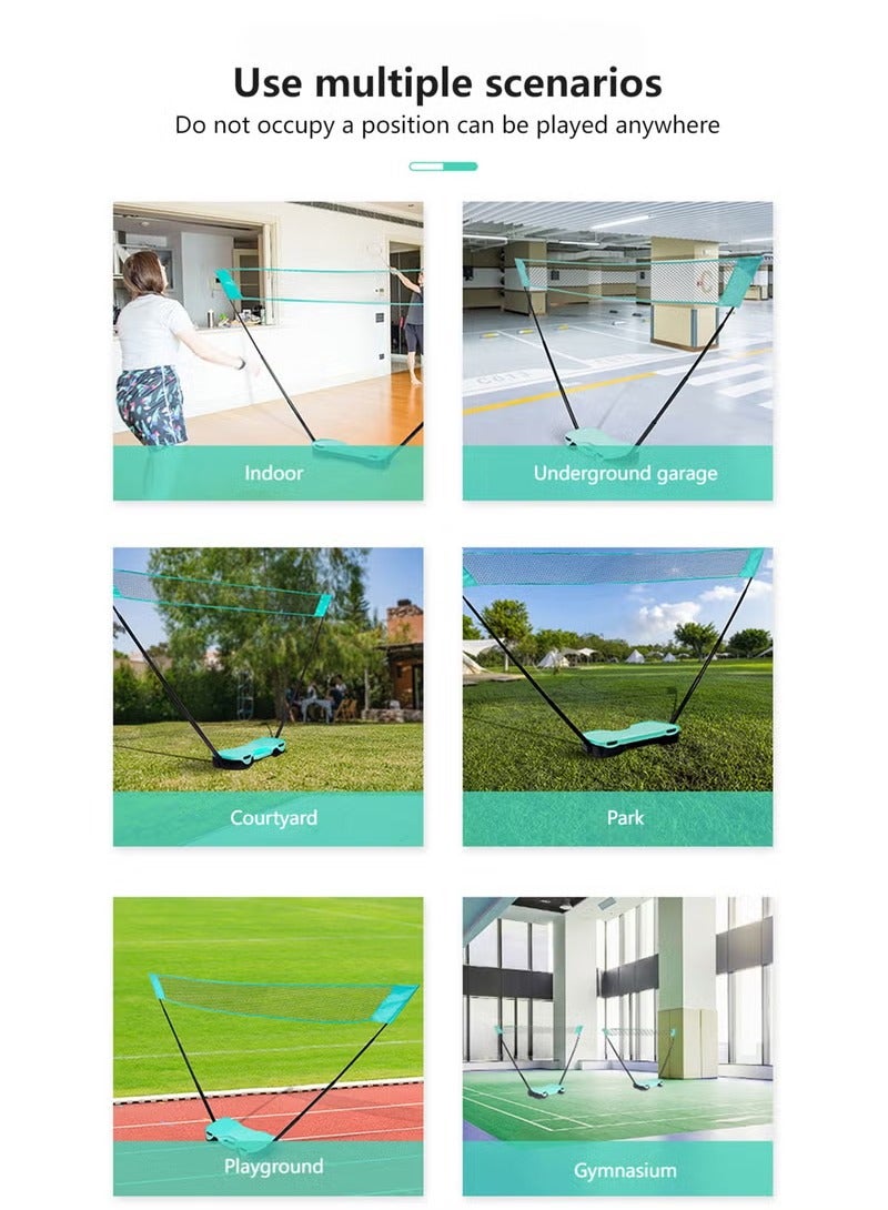 XiuWoo Outdoor Portable Folding Badminton Net Set with Rackets & Balls - Easy Setup for Family Fun - Image 4