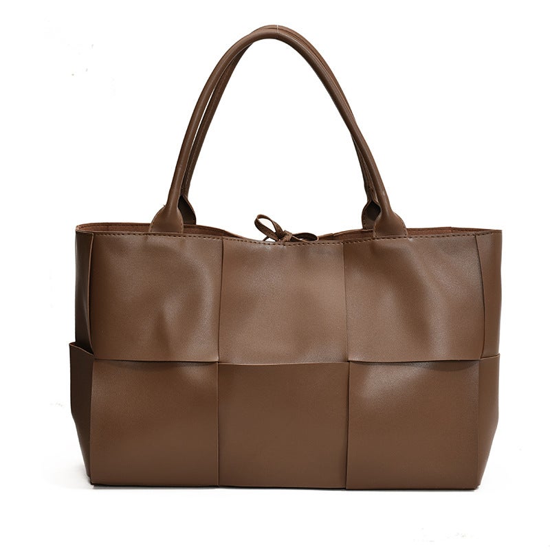 Handheld Woven Bag Women'S 2024 Autumn New Large Capacity High-Class Work Commuter Shoulder Tote Bag - Image 1