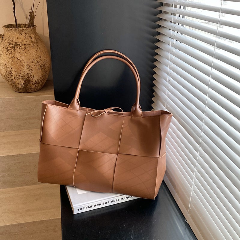 Handheld Woven Bag Women'S 2024 Autumn New Large Capacity High-Class Work Commuter Shoulder Tote Bag - Image 2