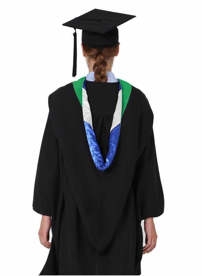 GraduationMall - Unisex Deluxe Bachelor Graduation Hood (KellyRoyalWhite) - Image 1