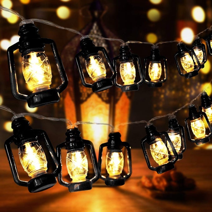 CAMPING LANTERN STRING LIGHT 20 LED CAMPING LIGHTS BATTERY AND USB OPERATED HAPPY CAMPER MINI KEROSENE LAMP PERFECT FOR CAMPING DECORATIONS PARTY CLASSROOM CHRISTMAS AND TRAVEL