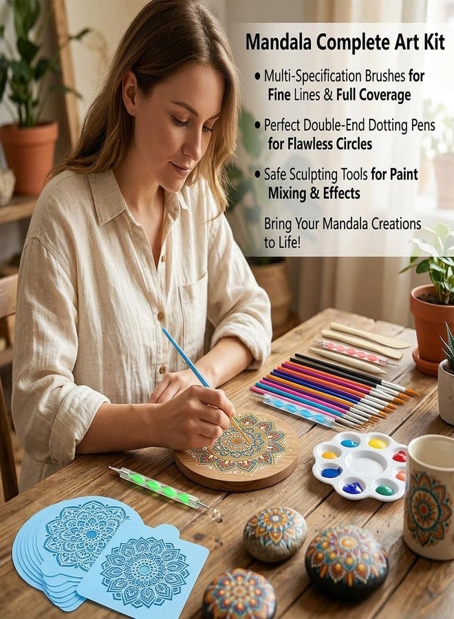 Fycooler مجموعة أدوات رسم الماندالا - مجموعة أدوات رسم النقاط على الصخور، أقلام تلوين كروية، أدوات فنية وحرفية للتلوين، أحجار الأظافر، فنون الماندالا، الرسم الهندسي، ديكور منزلي، هدية - Image 2