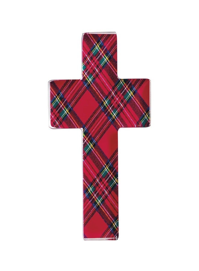 Mud Pie Christmas Red Tartan Cross