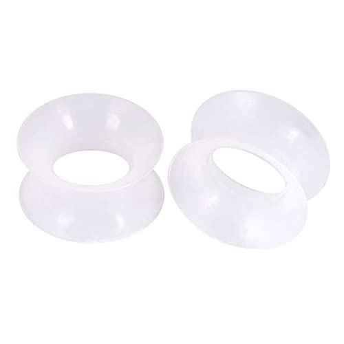 Qmcandy 26pcs 8G-1" Thin Silicone Hollow Flexible Ear Tunnels Kit Stretching Set (13 Pairs) (Clear) - Image 3