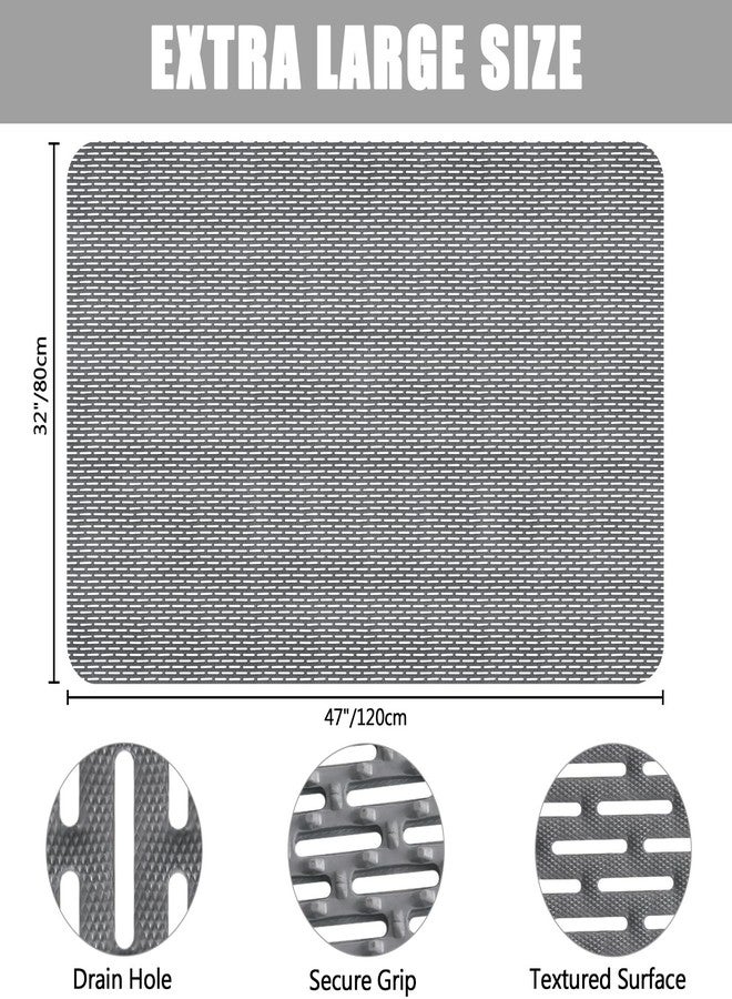 Mofonky Non Slip Shower Mat: 47" X 32" Extra Large Shower Mats for Inside Shower - PVC Quick Dry Shower Stall Mat with Hundreds Drain Holes - Image 2
