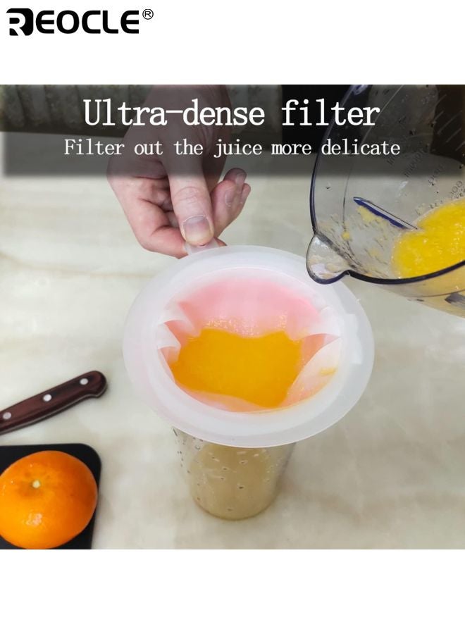 REOCLE 4PCS 200 Mesh Strainers Ultra Fine Nylon Food Filter Plastic Fine Mesh Colander for Filtering Soy Milk Coffee Milk Yogurt Juice Durable and Easy to Clean Kitchen Sieve - Image 3