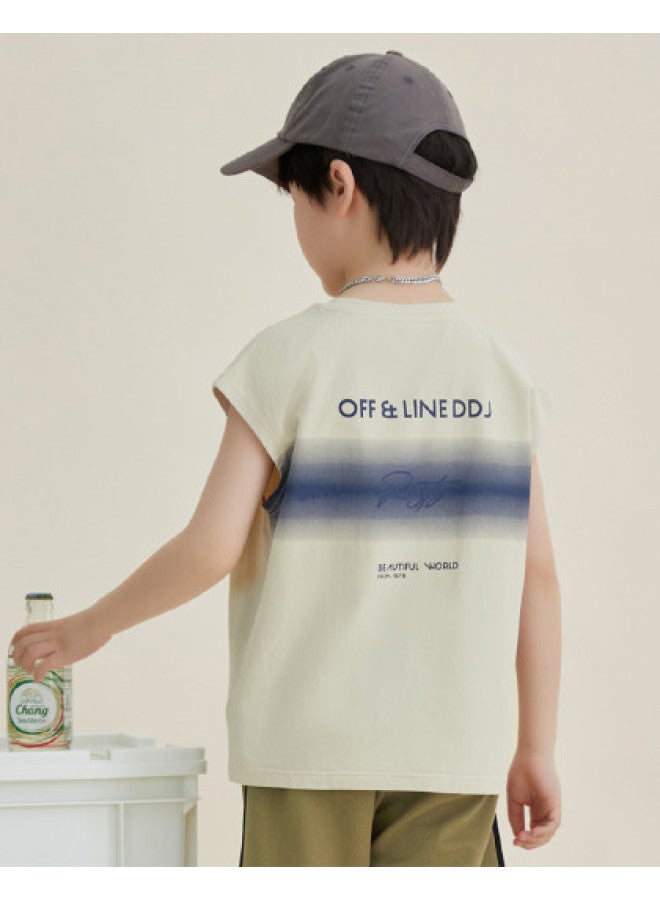 Vest: Boys' Casual T-shirt, 2025 Summer Trendy Children's Soft, Stretchy, Skin-friendly, And Cool Top - Image 1