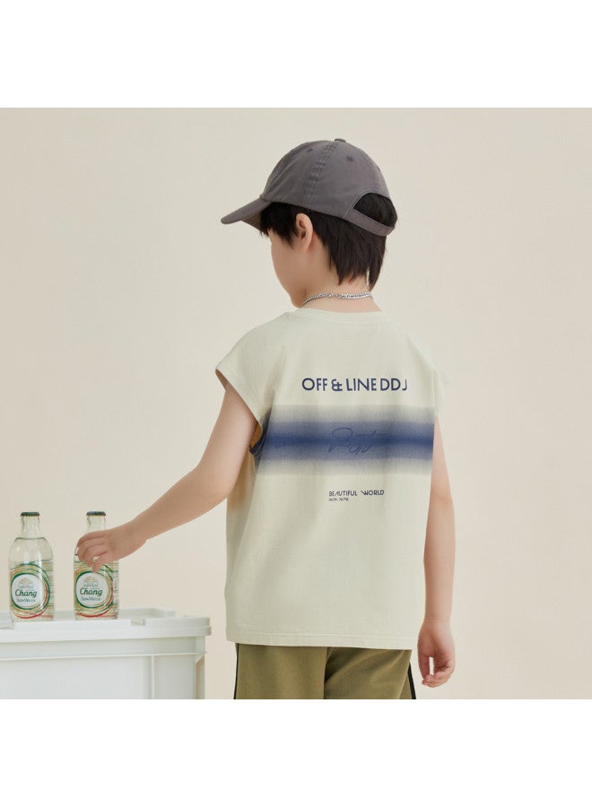 Vest: Boys' Casual T-shirt, 2025 Summer Trendy Children's Soft, Stretchy, Skin-friendly, And Cool Top - Image 2