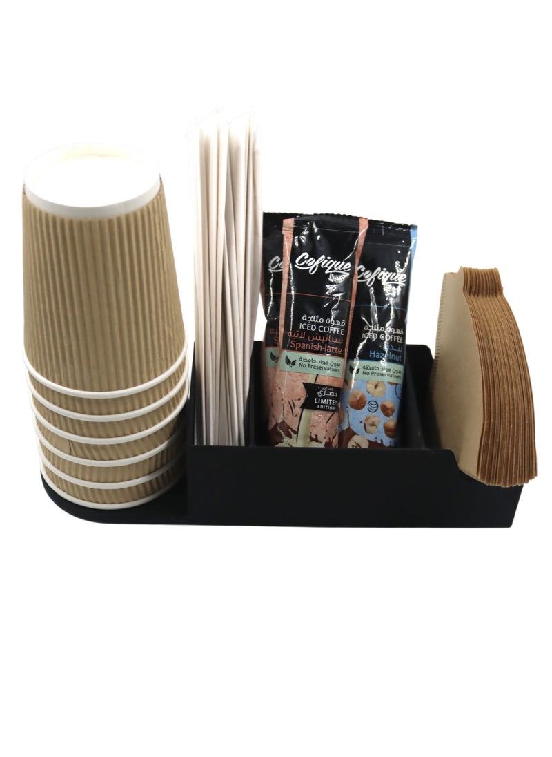 3D Brothers Coffee Corner Organizer for Ingredients, Cups, Stirrers, and Coffee Filters - Ideal for Restaurants, Kitchens, and Cafés  - Image 1