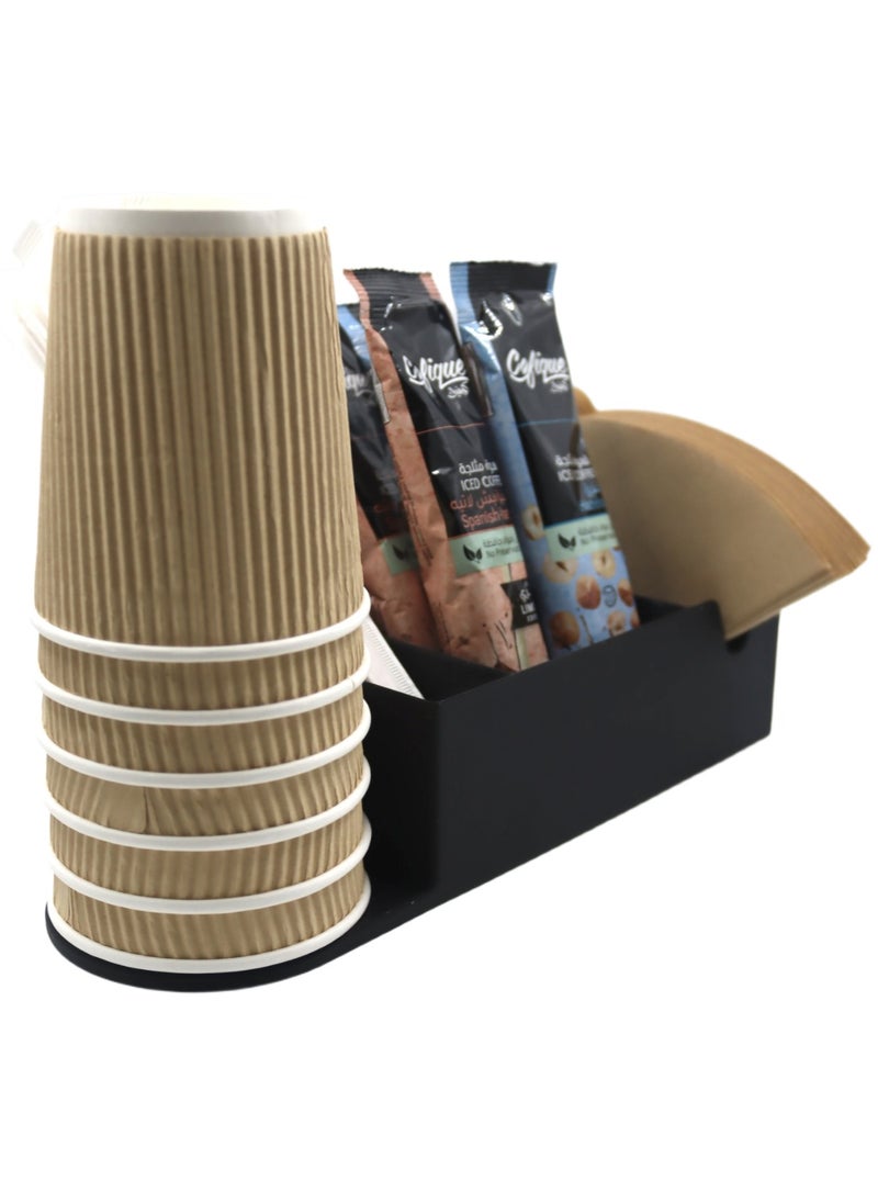 3D Brothers Coffee Corner Organizer for Ingredients, Cups, Stirrers, and Coffee Filters - Ideal for Restaurants, Kitchens, and Cafés  - Image 5