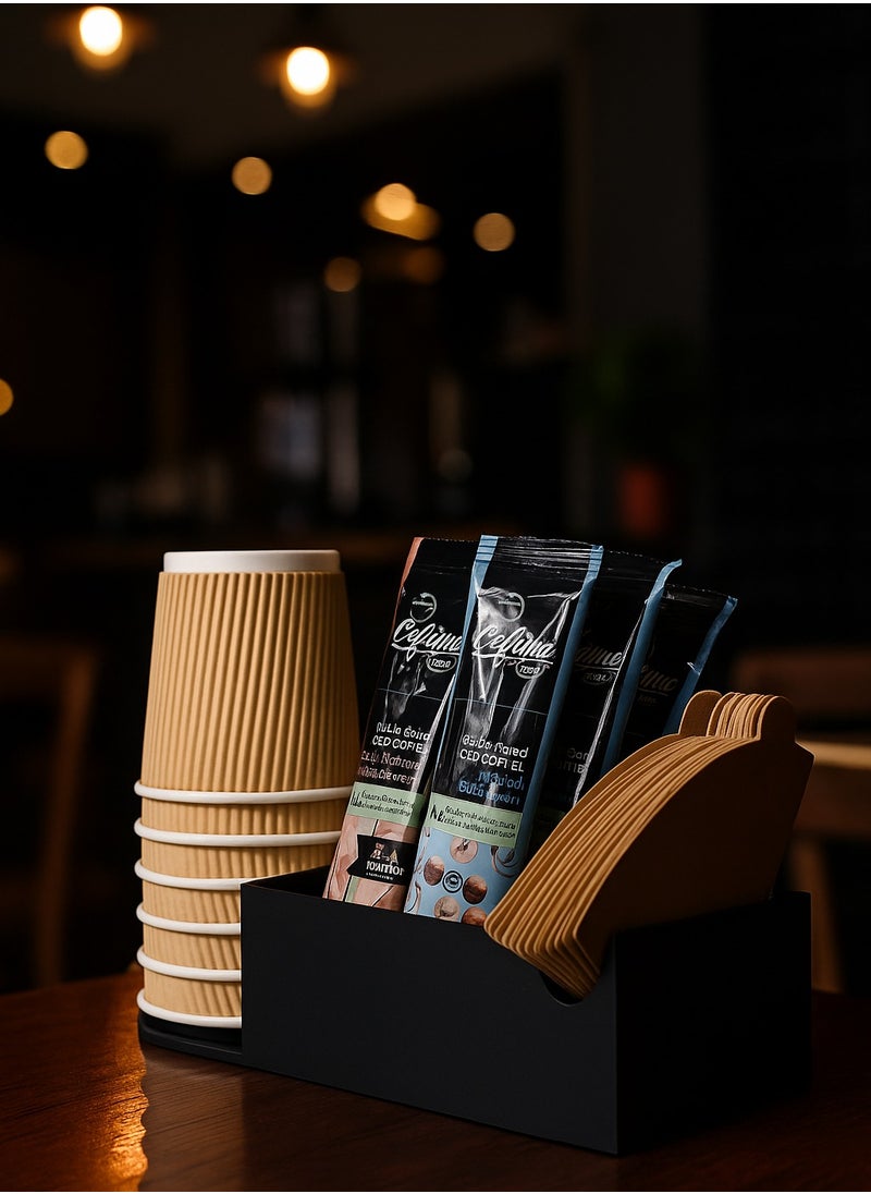 3D Brothers Coffee Corner Organizer for Ingredients, Cups, Stirrers, and Coffee Filters - Ideal for Restaurants, Kitchens, and Cafés  - Image 2