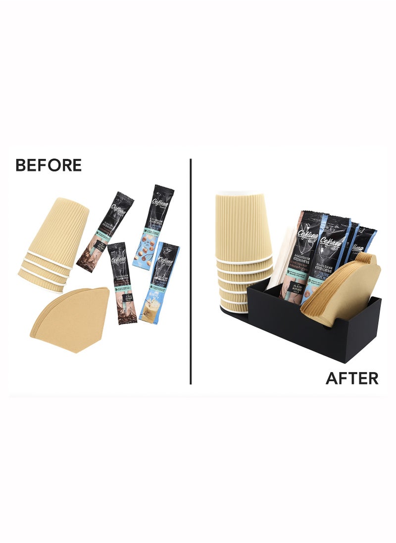 3D Brothers Coffee Corner Organizer for Ingredients, Cups, Stirrers, and Coffee Filters - Ideal for Restaurants, Kitchens, and Cafés  - Image 3