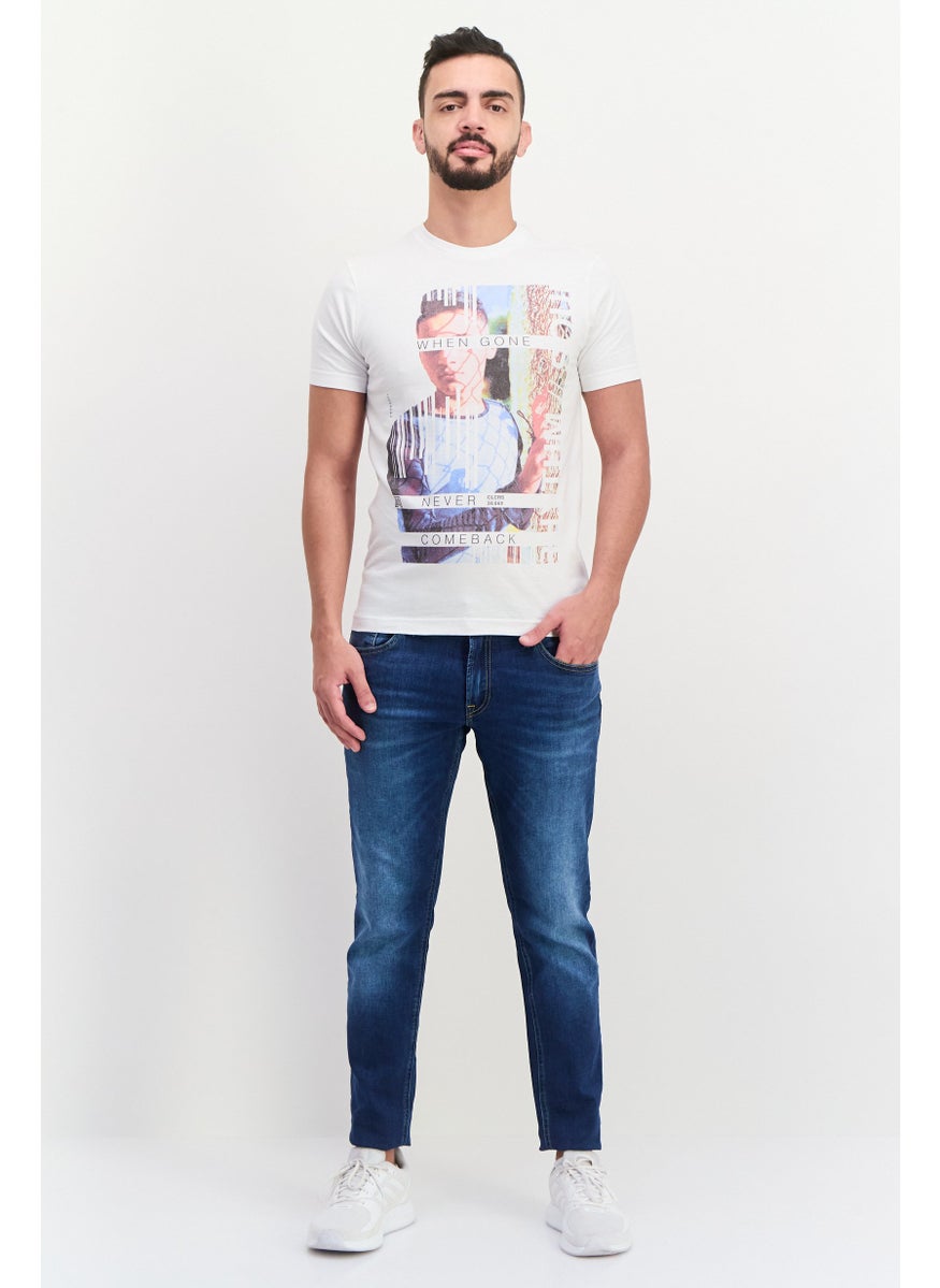 Free Soul - Men Crew Neck Short Sleeve Graphic Print T-Shirt, White - Image 1