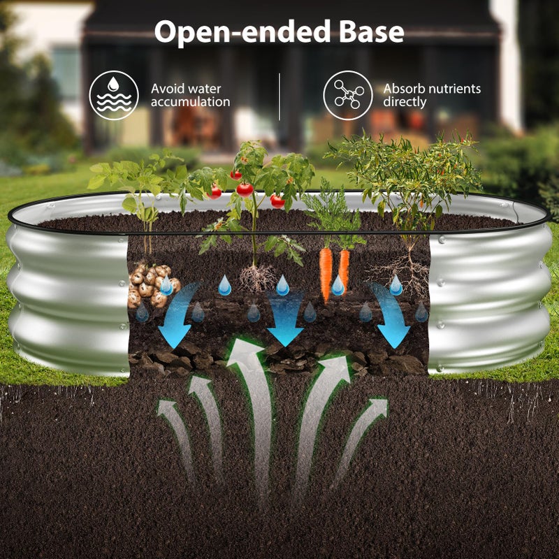 Winpull Raised Garden Bed Kit, 4x2x1 ft Galvanized Planter Box Outdoor with Safety Edging, Large Metal Raised Beds for Gardening Vegetables Flower Herb (Classic Silver) - Image 5