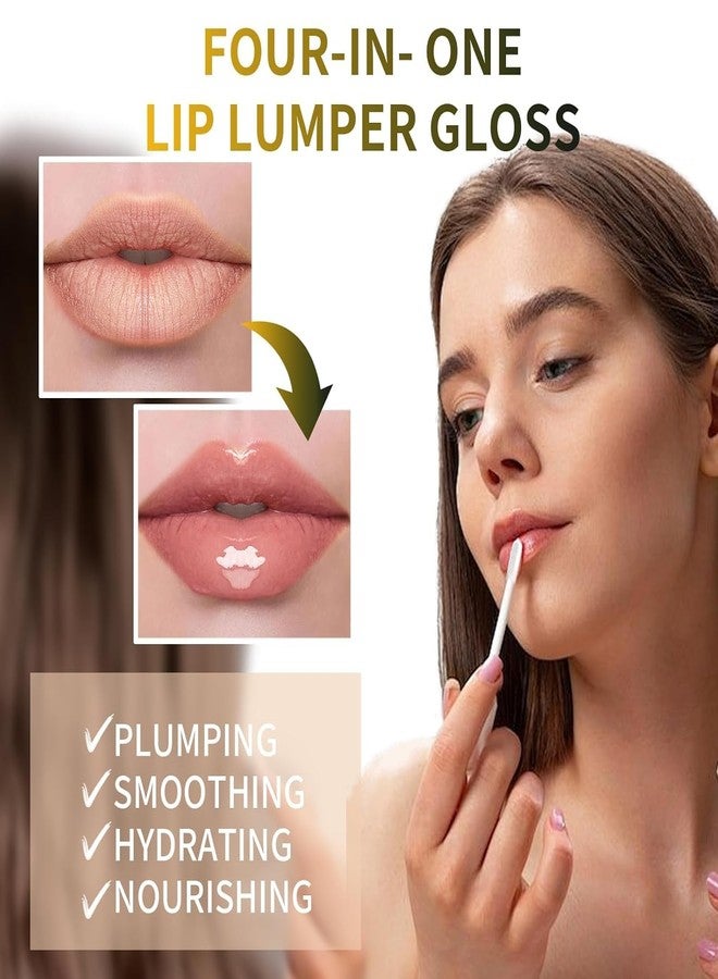 Borovetty Lip Plumper Gloss, Clear Plumping Lip Gloss for Fuller, Hydrated Lips, Nourishes & Smooths Fine Lines. - Image 3