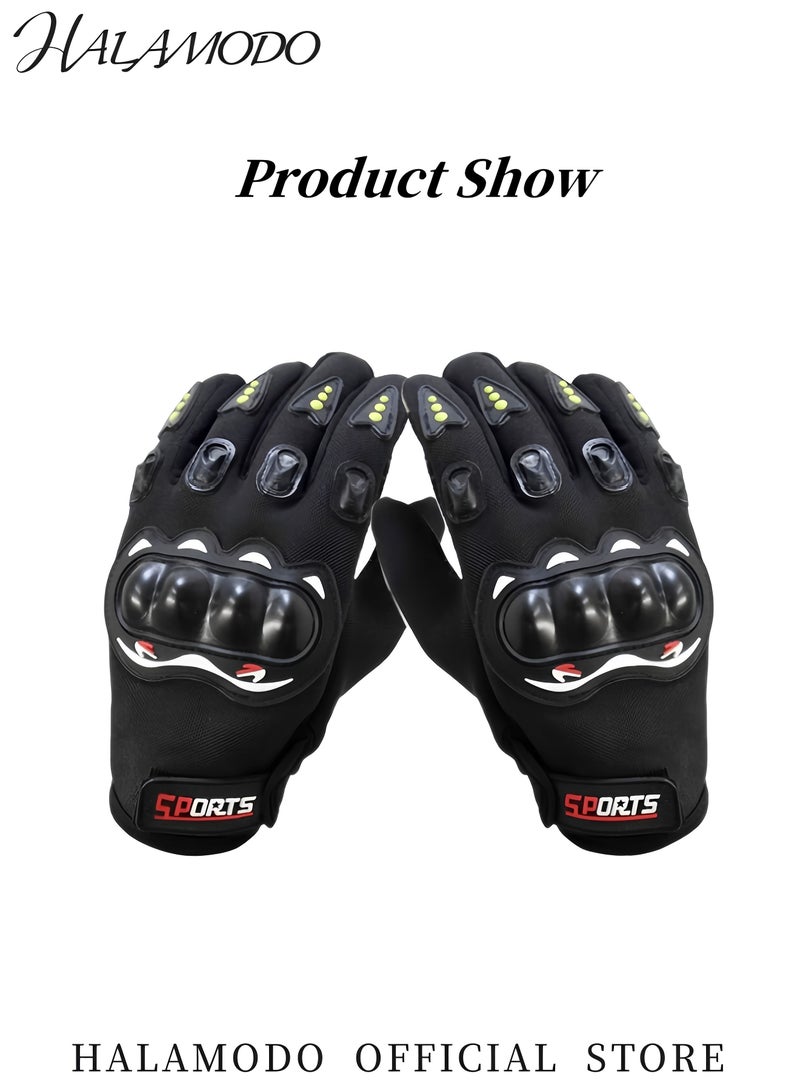 HALAMODO Breathable Mesh Motorcycle Gloves for Men & Women Full Finger Touchscreen Hard Knuckle Motorcycle Gloves Joint Rubber Protection Anti Slip Gloves for Outdoor Riding  - Image 2