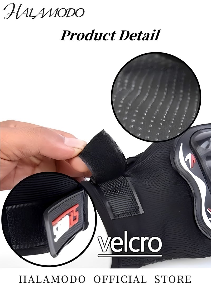 HALAMODO Breathable Mesh Motorcycle Gloves for Men & Women Full Finger Touchscreen Hard Knuckle Motorcycle Gloves Joint Rubber Protection Anti Slip Gloves for Outdoor Riding  - Image 4