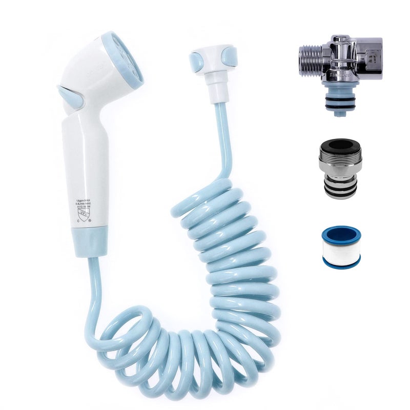 ginsey Playtex Baby 2in1 Shower Sprayer for Baby and Toddler Bath Time BlueWhite 10foot Hose