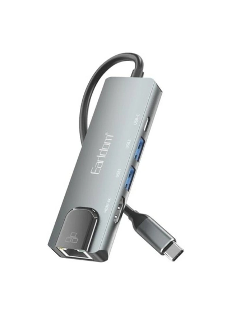 Earldom W27 5-in-1 USB-C Hub Adapter – Fast Data Transfer & Multiple Connectivity Options - Image 1
