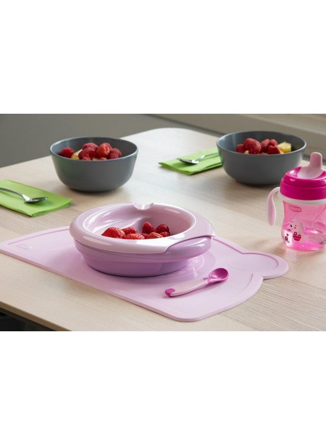 Chicco First Baby Self Feeding Spoon With Angled Tip, Suitable For Training Toddlers, Soft & Flexible Silicone Tip, 8M+ (Pink) - Image 2