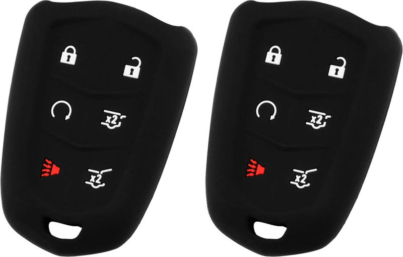 KeylessOption KeyGuardz Keyless Entry Remote Car Smart Key Fob Shell Cover Soft Rubber Case for Cadillac Escalade HYQ2AB (Pack of 2) - Image 4